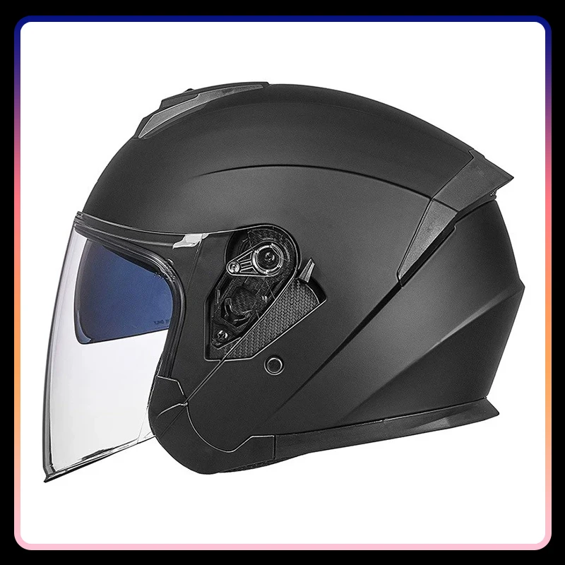Caschi da moto a faccia aperta 3/4 Casco da jet elettrico da corsa Uomo Donna Casco aperto a mezza faccia Moto Street Four Seasons DOT