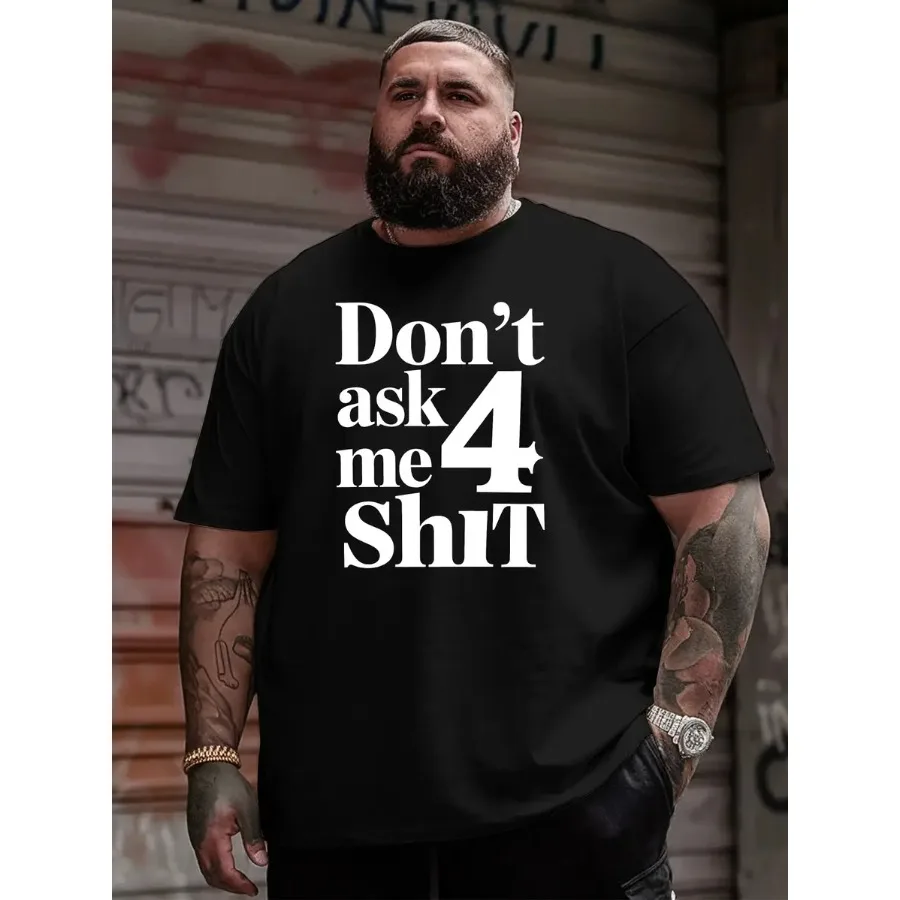 Don'T Request Anything from Me. New Oversized Short-Sleeve T-Shirt Featuring American Fashion Prints, Designed for Plus-Size Me