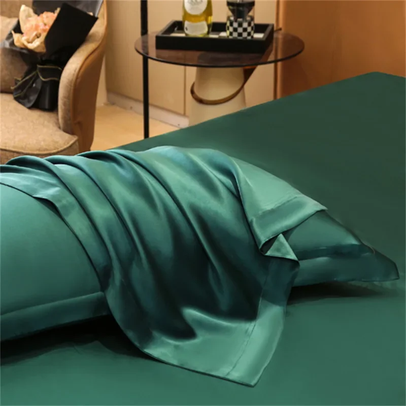 

25 Momme Pure Silk Pillowcase 100% Mulberry Silk Pillowcase Beauty Silk Solid Color Piping Model