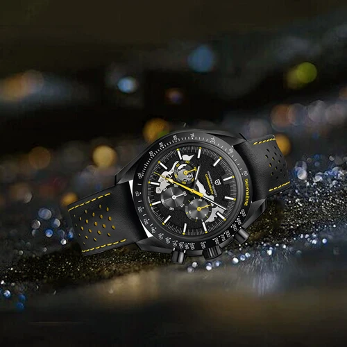 Imagen 2 del producto Pagani Design-reloj mecánico automático para hombre, resistente al agua hasta 100 metros, cronógrafo con correa de cuero, estilo informal, novedad de 2026