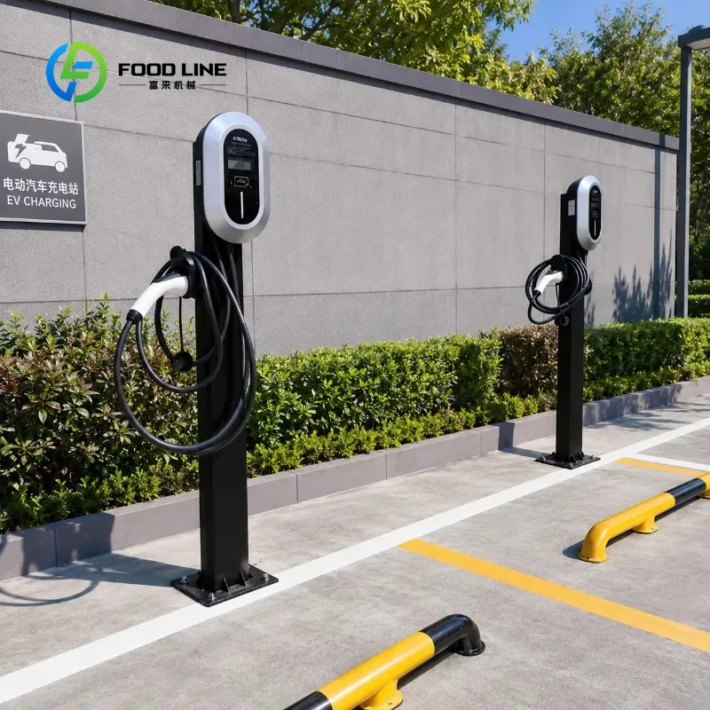 Customized Factory Direct EV Charging Pile Pedestal Stand Smart EV Charger Featuring Adjustable Current Intelligent Protection