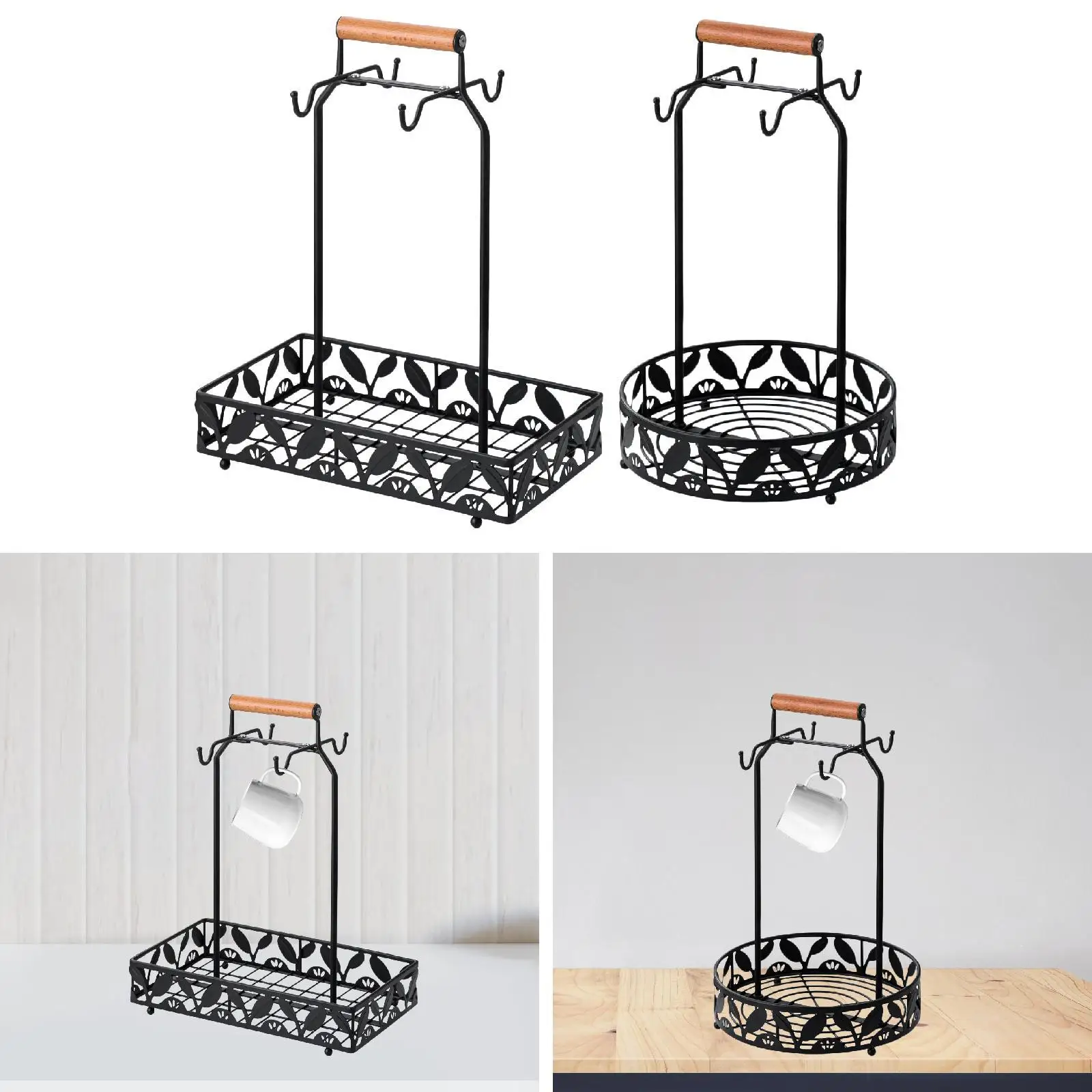 

Coffee Mug Holder Coffee Bar Organizer for Tea Party Cabinet Restaurant