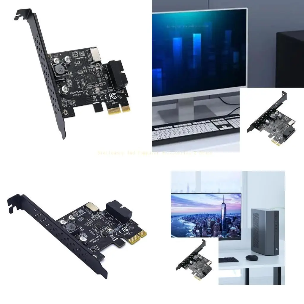 

PCIE2.0 to USB3.2 Gen1 19Pin+ Type E Expansion Card 5Gbps Data Transfer USB3.2 Front GEN1 Expansion Adapter