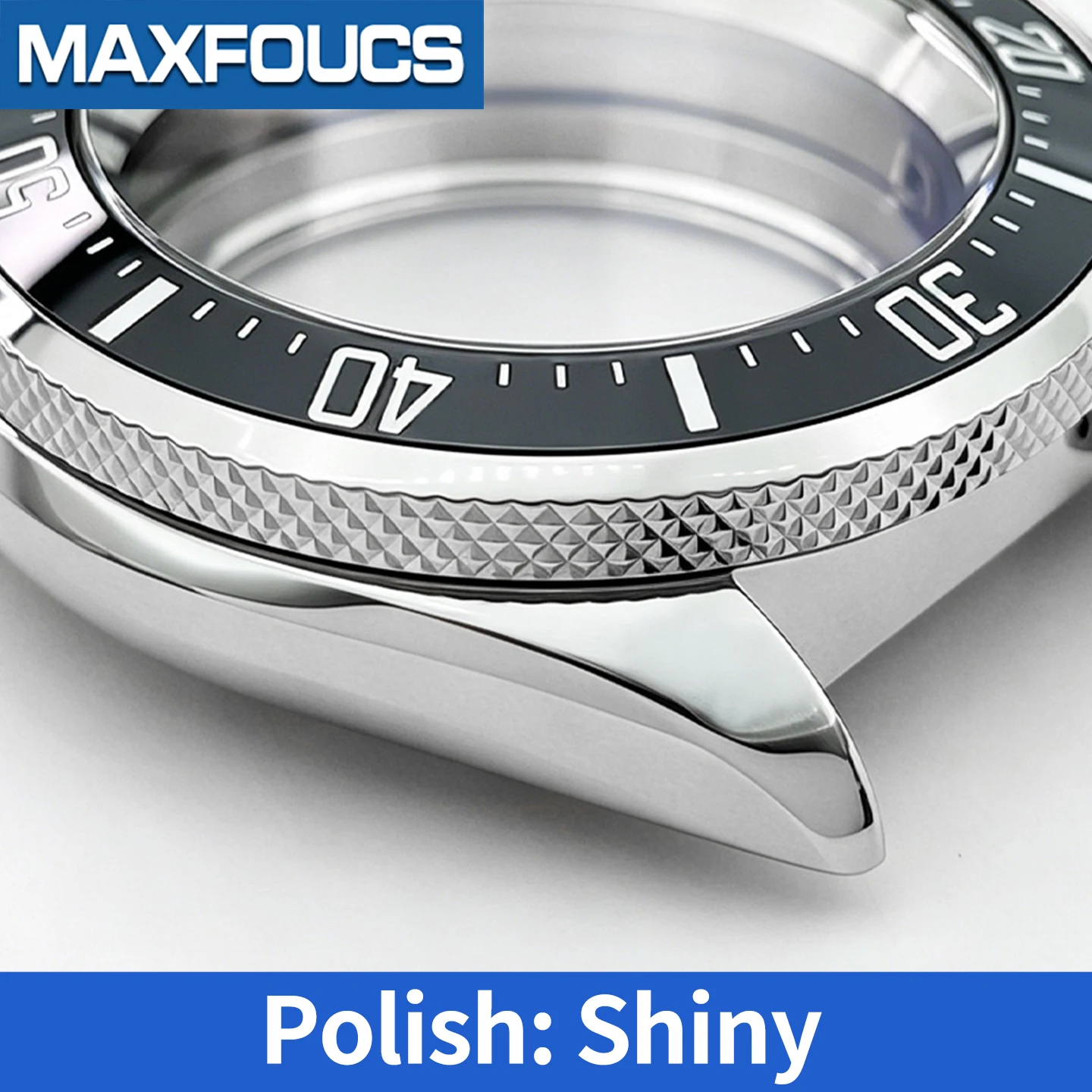 Prospex Geränderte Lünette SKX 3.8 Uhrengehäuse-Set Silber Poliert Passend für NH35/NH36/NH34 MOD Uhrengehäuse-Teile Saphir-Einsatz Maßanfertigung – Detail 6