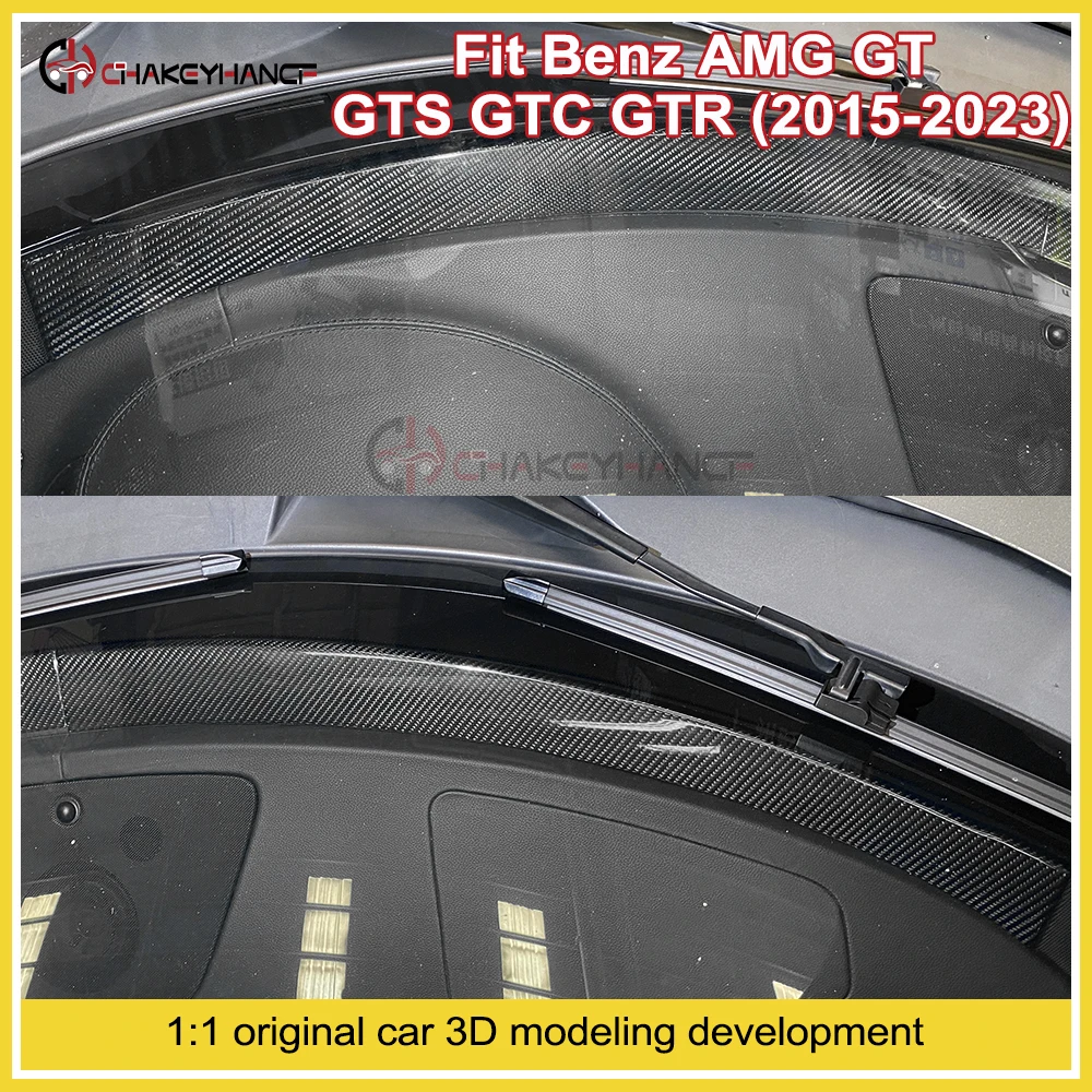 For Benz AMG GT C190 R190 GTS GTC GTR Dry Real Carbon Fiber Dashboard Windshield Upper Trim 2015-2023 LHD RHD Car Interior Decor