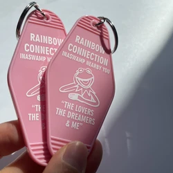 RAINBOW CONNECTION Lovers Dreamers Cute HOTEL KeyChain Keyring Tag Key Chains TV Show Office Fans Funny Accessory Custom logo