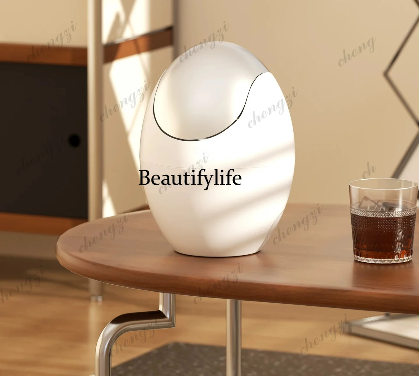 Desktop trash can 304 stainless steel high-value mini shaking cover small bedroom bedside living room