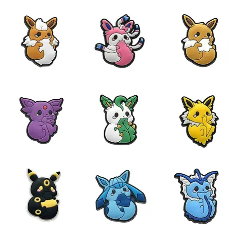 Pokémon Pikachu series Shoe Charms Cartoon Shoes Accessories Fit Clogs sandal Garden Shoe Decorations Buckle for kids Gifts