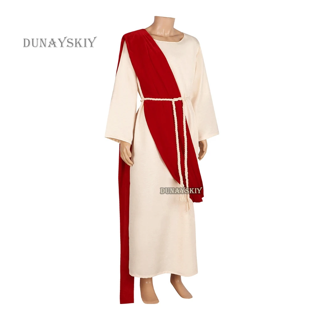 Monaco sacerdote romano gesù cristo Halloween Anicent Costume greco religione per adulti Nun Toga Gown Robe Catholic Outfit For Men