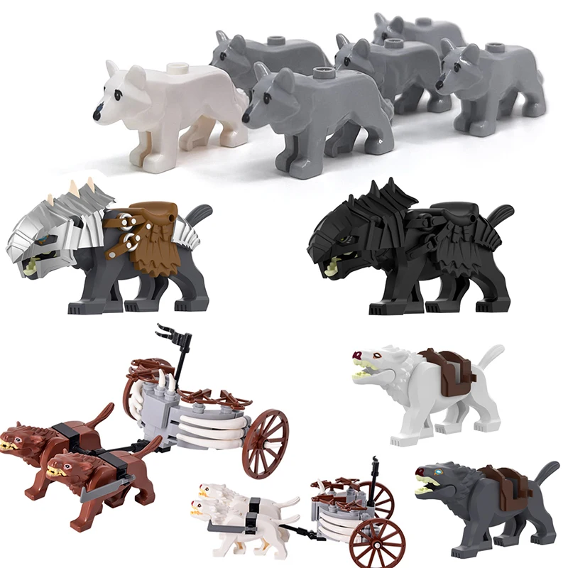 Wild Animals Wolf Clan Chariots/Gray Wolf/Armored Warrior Wolf 6649 MOC Building Blocks Pasture Bricks Toys Compatible With LEGO