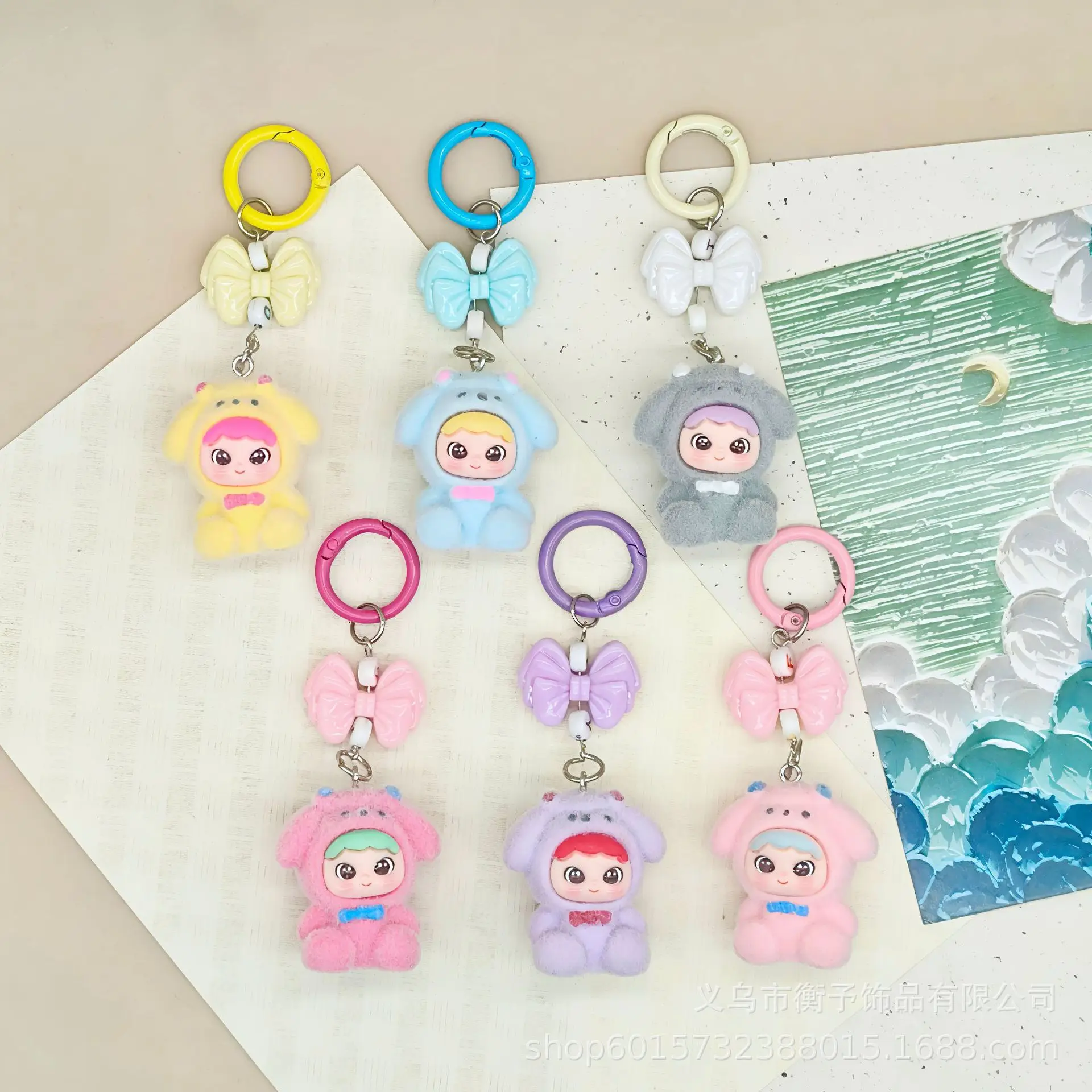 

Best-selling three-year-old baby decorative pendants, creative and cute figurines, and wholesale keychains with cute grains