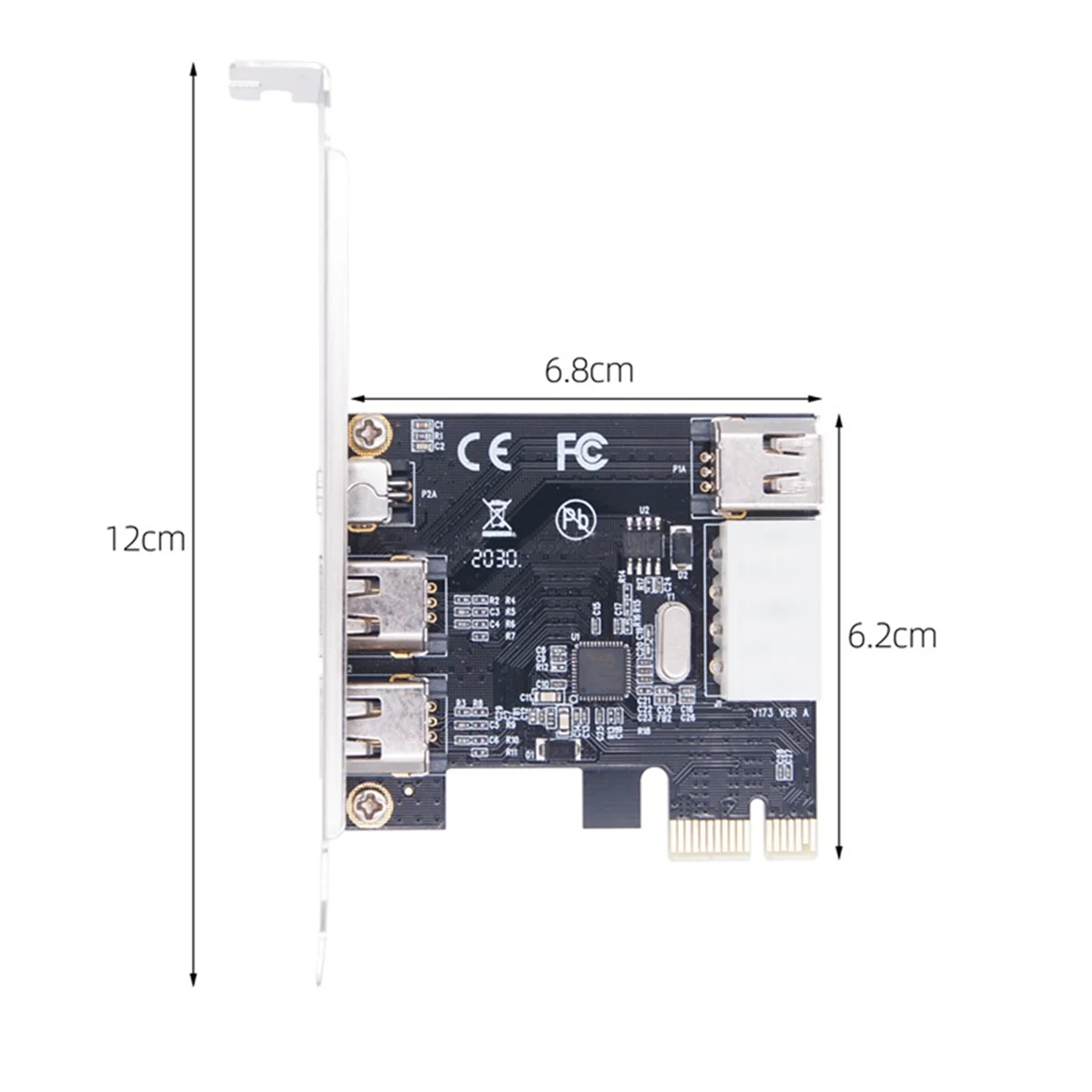 PCI-E 1X 1394 Tarjeta de captura de vídeo DV HD de 4 puertos Tarjeta Firewire 800/400/200/100Mbps compatible con intercambio en caliente para escritorio