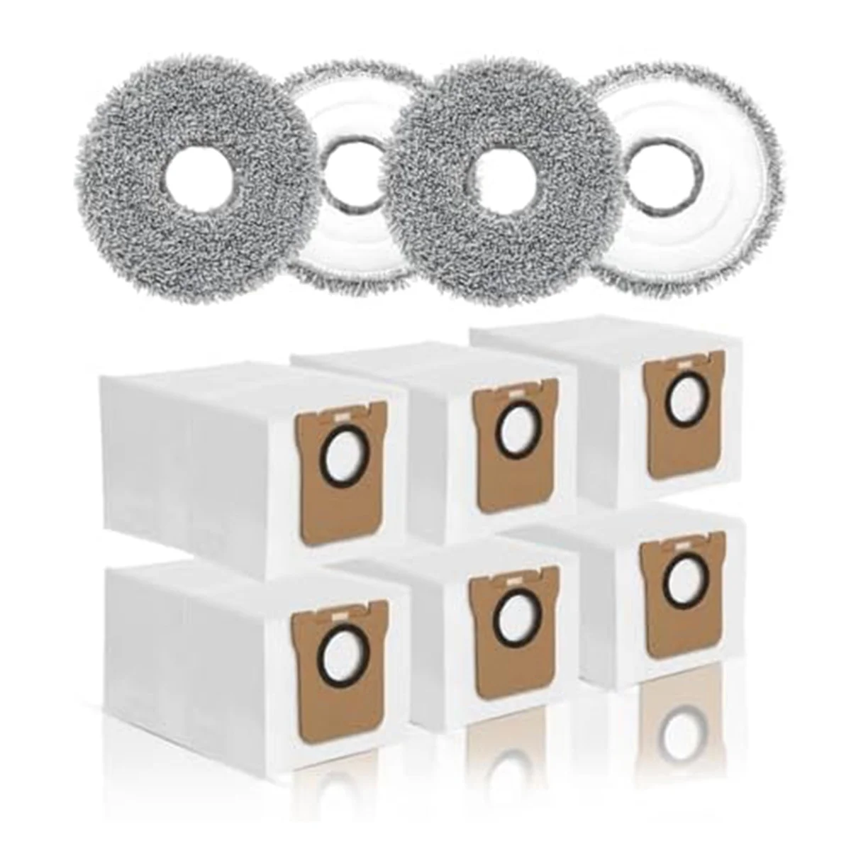 Staubbeutel-Mopptücher für Dreame L10S Ultra L10 Ultra L10 Prime L20 Ultra, 6 Staubsaugerbeutel, Nass-Mopp-Pads