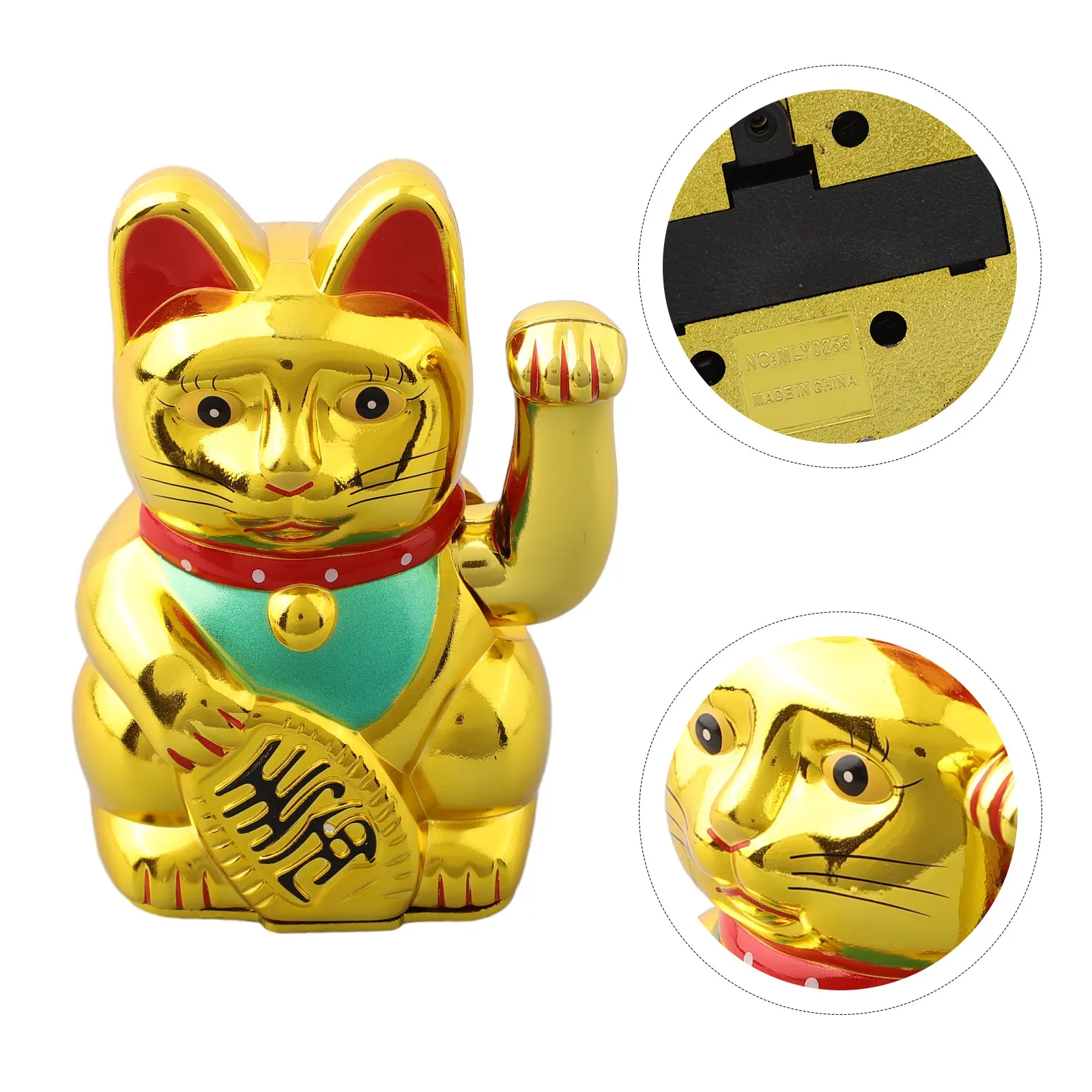 Charming 5 Inch Waving Kitty Sculpture Ideal as a Fun Addition to Your Shop Display or Personal Work Environment