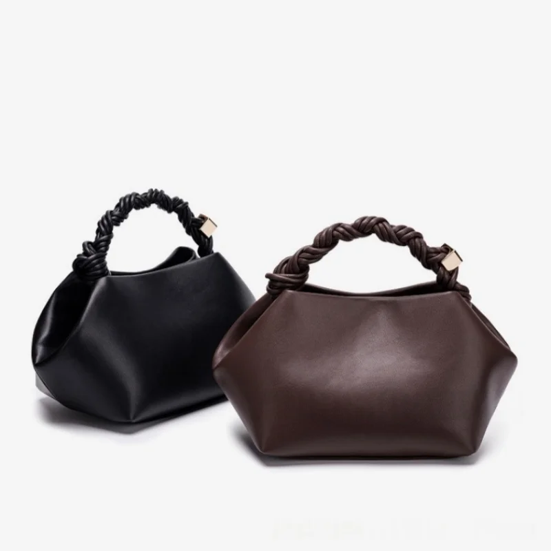 

Hexagon Shape Rope Knot Weave Handle Shoulder Bag Women's Handbag And Purse Vintage Premium Texture Leather Tote Commuting Bag