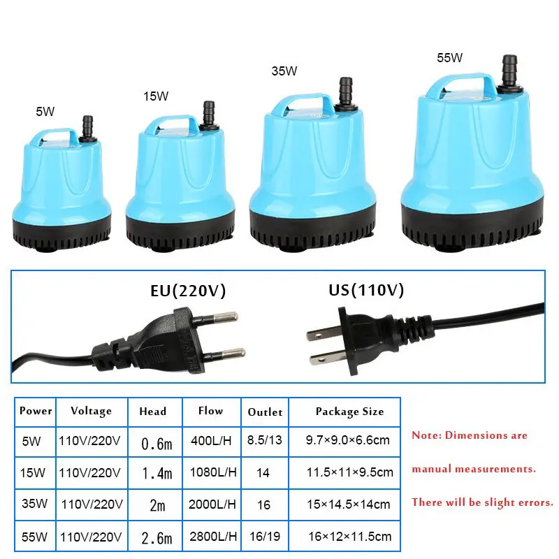 어항, 수족관, 연못용 바닥 흡입 펌프 및 필터 – 분뇨 처리, 110V/220V 호환