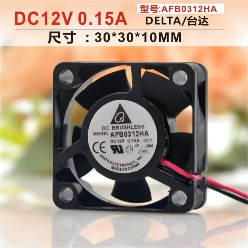 for DELTA AFB0312HA 12V 0.15A 3010 3CM 2 Wire 3 Wire Speed Measuring Cooling Fan