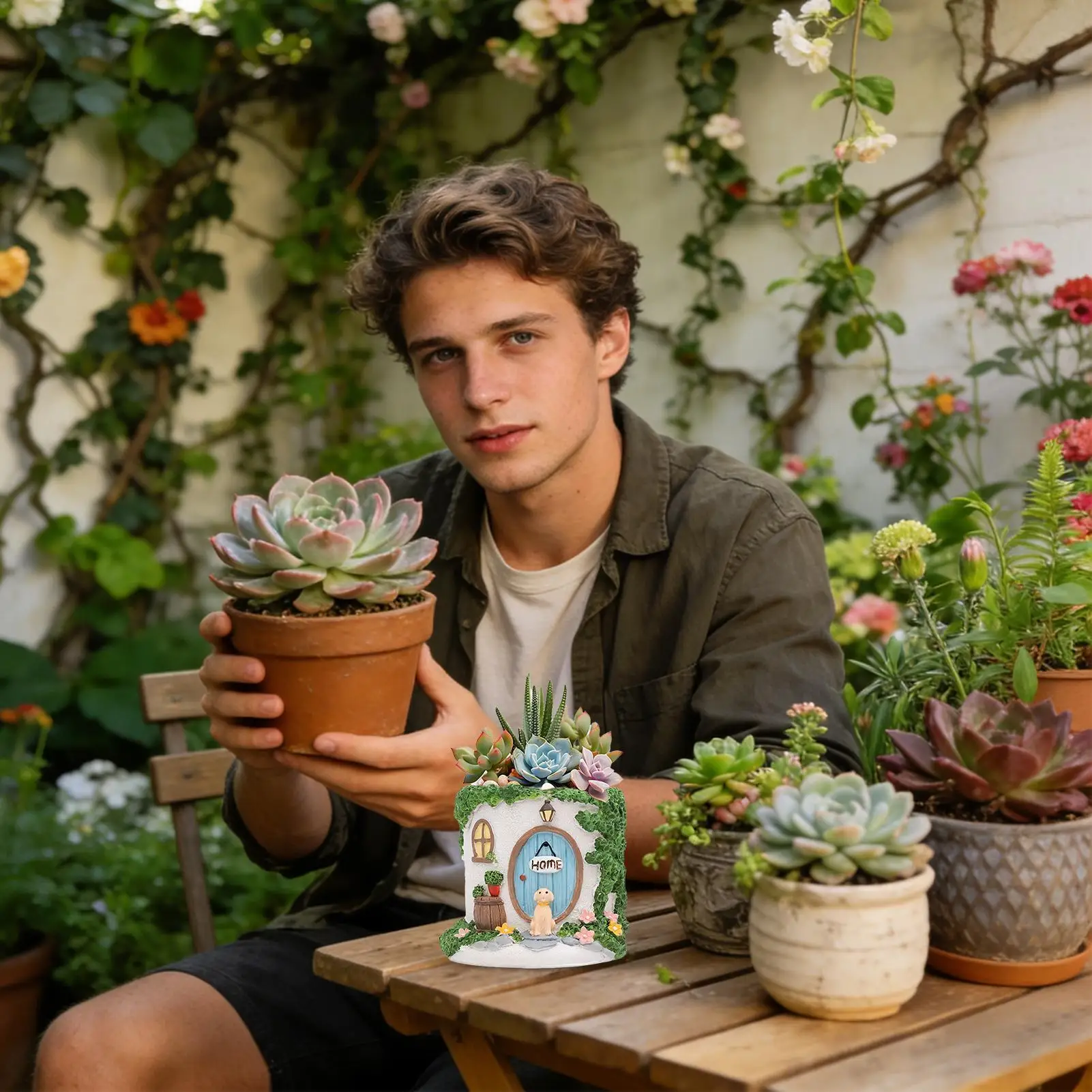 

Кашпо для комнатных растений из смолы, милый горшок для кактусов, орхидей, папоротников, для дома, кухни, окна, стола, балкона, улицы, патио