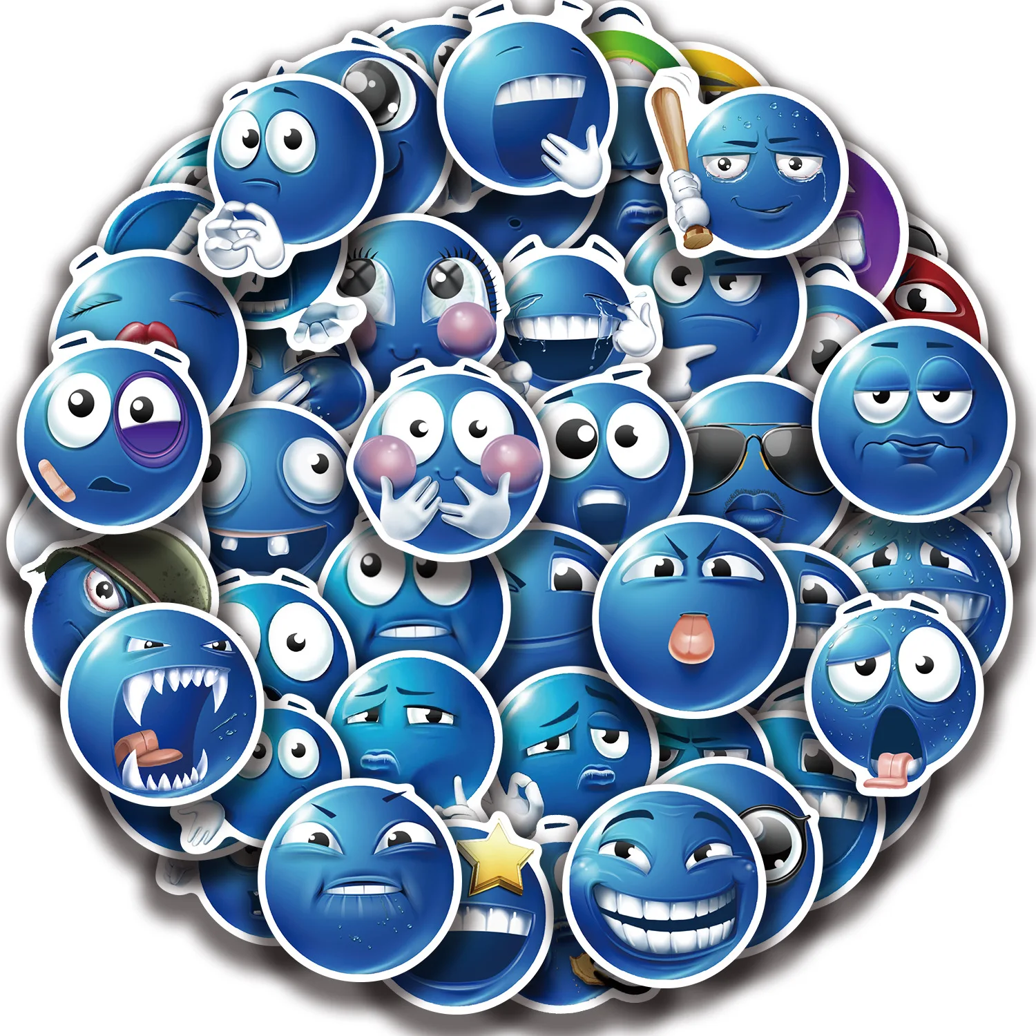 10/30/50Pcs obscene ถั่วสีฟ้า Graffiti สติกเกอร์สําหรับกระเป๋าเดินทางสเก็ตบอร์ดแล็ปท็อปกระเป๋าโทรศัพท์จัดแต่งทรงผม DIY Decal Pegatina