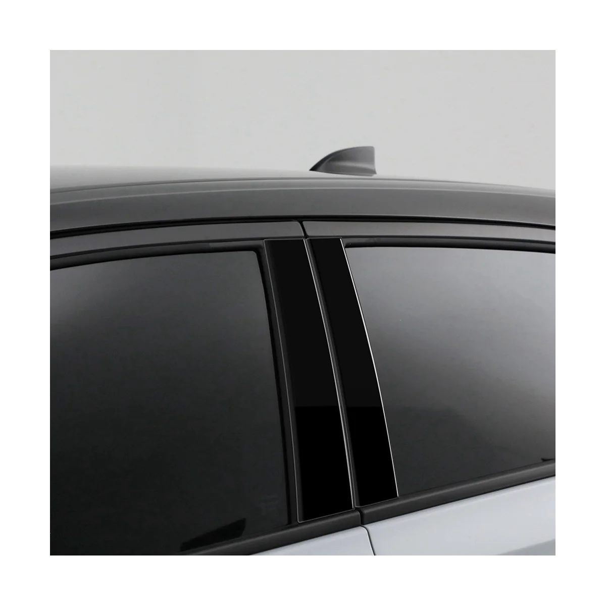 Car Window Door Column B Pillars Post Cover Trim for 2022 2023 Mirror Effect Sticker Bright Black