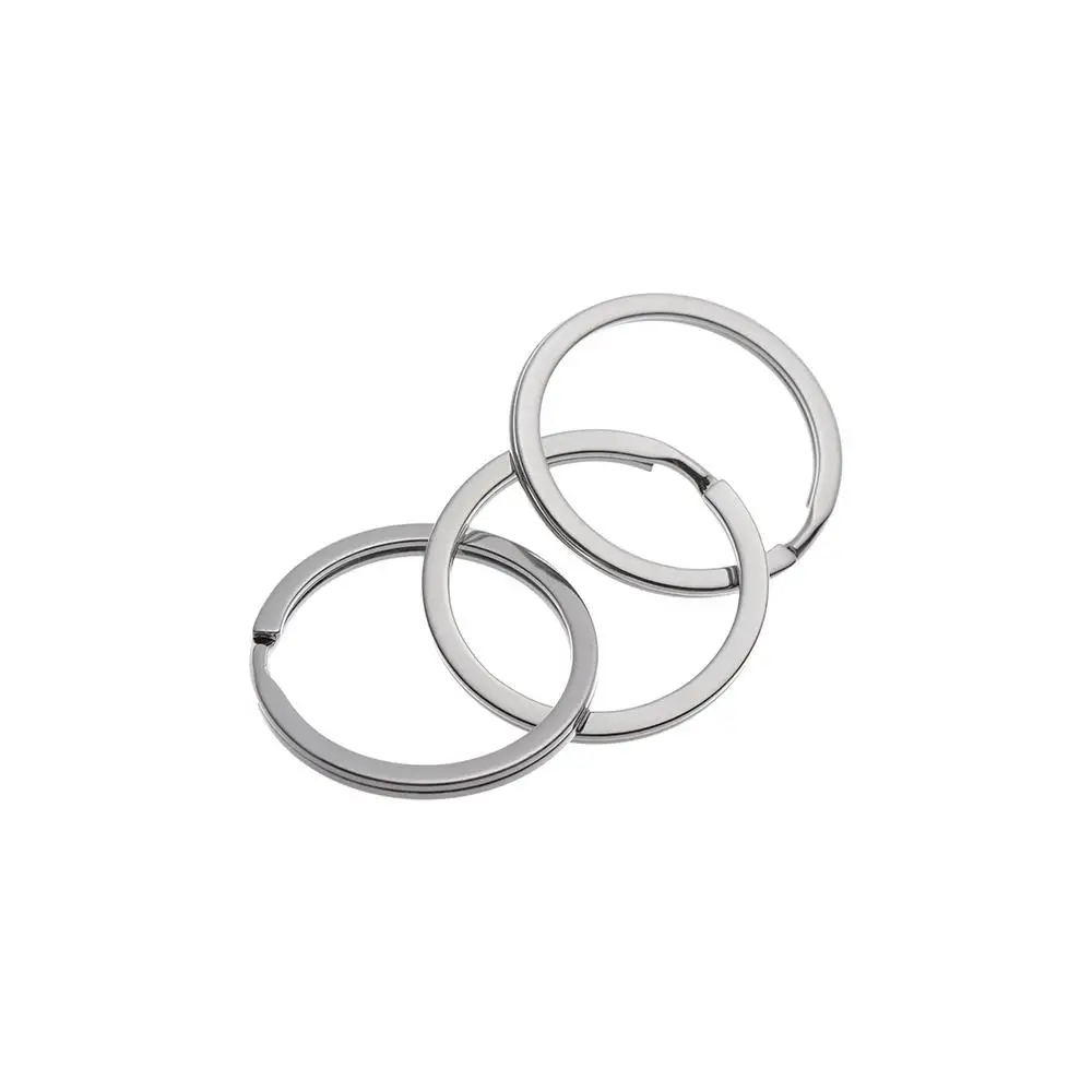 10Pcs/Pack 25/28/30/32mm Pocket Connectors Chain Loop Stainless Steel Split Key Ring Keychain