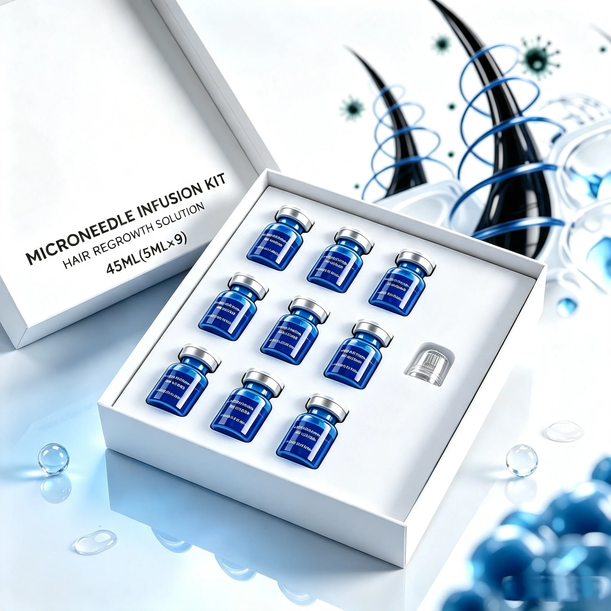 Microneedling Infusion Scalp Serum Kit Hair Regrowth Solution Stimulate Hair Growth Strengthen Roots Improve Scalp Health