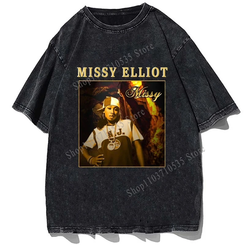 Rapper Missy Elliot Graphic Tshirt Vintage 90s Style T Shirt Fashion Cotton Loose Oversize T-shirt Summer Men Casual Tees Tops