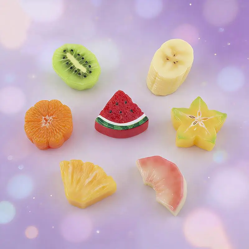 10pcs Resin Decor Fruit Slice Cherry Tomatoes Flat Back Resin Cabochons Scrapbooking DIY Headwear Craft Decor Accessories