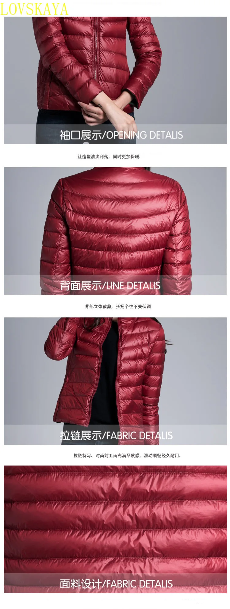 Women's down cotton jacket winter new double-sided short slim fit thin double-sided standing collar down cotton