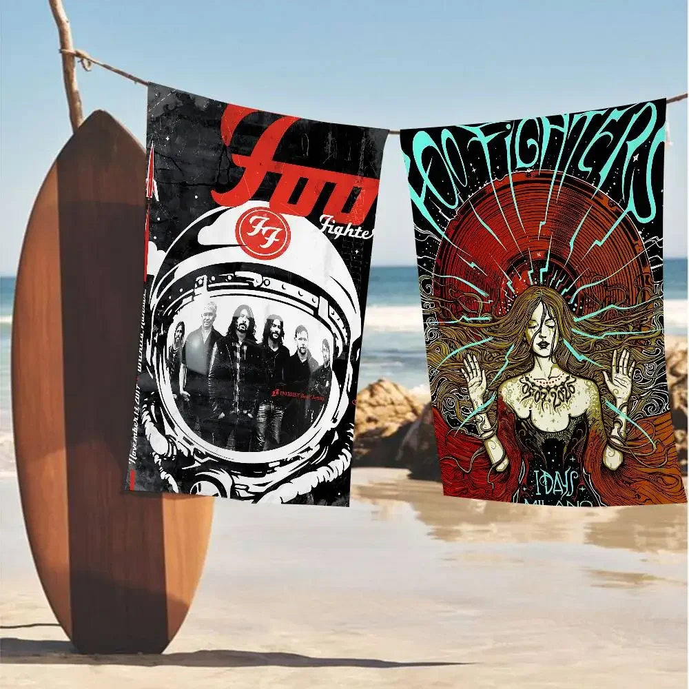 Foo F-Fighters Band Microfiber Printed Beach Towel Mountain Climbing Yoga Beach Swimming Running Absorbent Soft Towel
