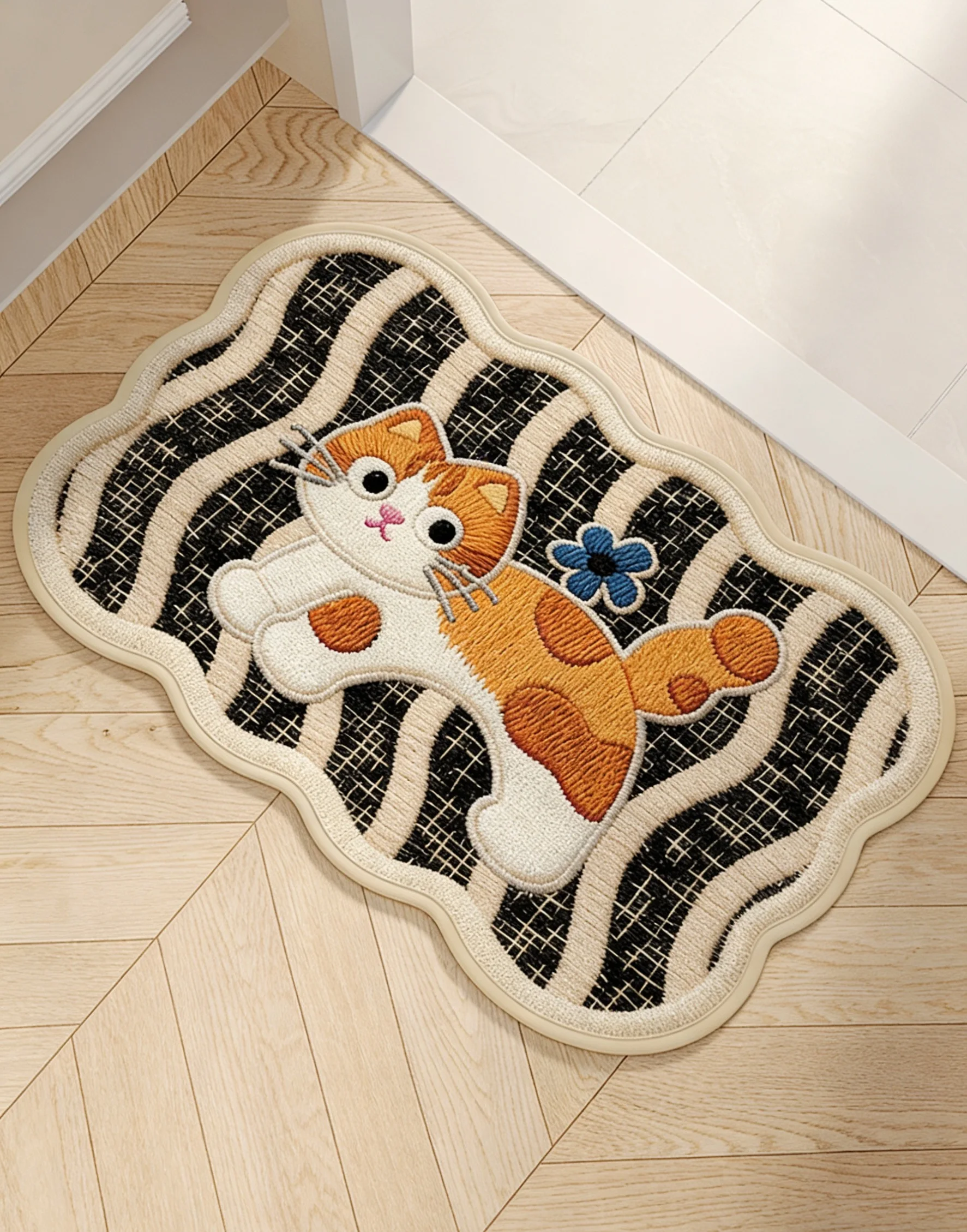 حصيرة طعام الحيوانات الأليفة الكرتونية - حصيرة جل السيليكا العالمية للقطط والكلاب، بساط تغذية الحيوانات الأليفة ماص وغير قابل للانزلاق