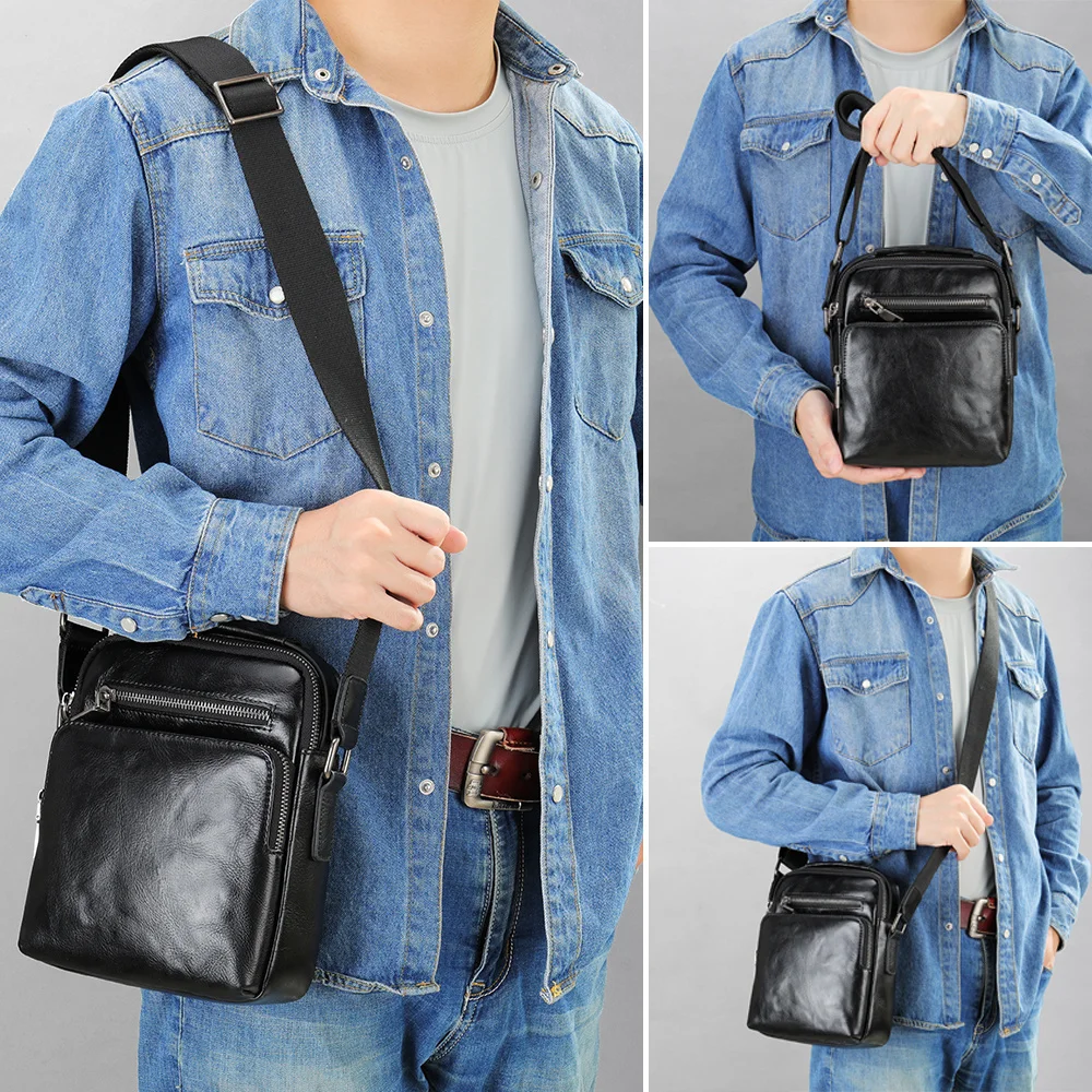 Genuine Leather Men's Bags Fashion Casual Man Crossbody Messenger Bag Male Shoulder Bags Handbag For Husband My Orders