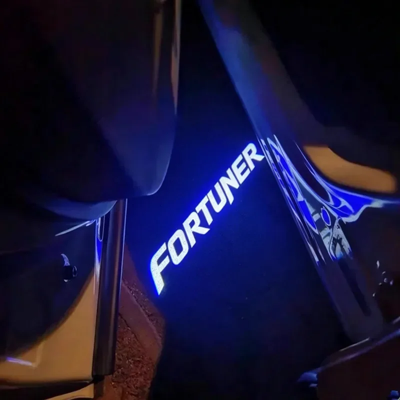 2Pcs Car LED Door Welcome Logo Lights For FORTUNER 2015-2024 2020 2021 2022