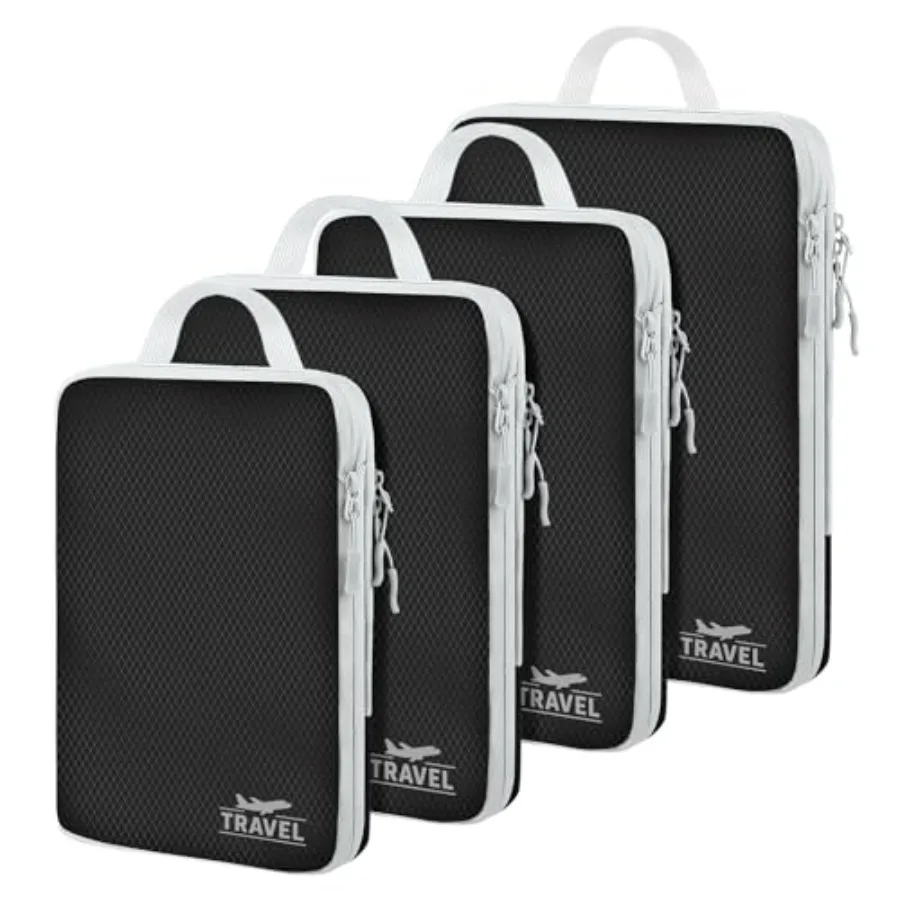 

Набор из 4 компрессионных упаковочных сумок-органайзеров для чемодана, легкие дорожные сумки для аксессуаров и багажа