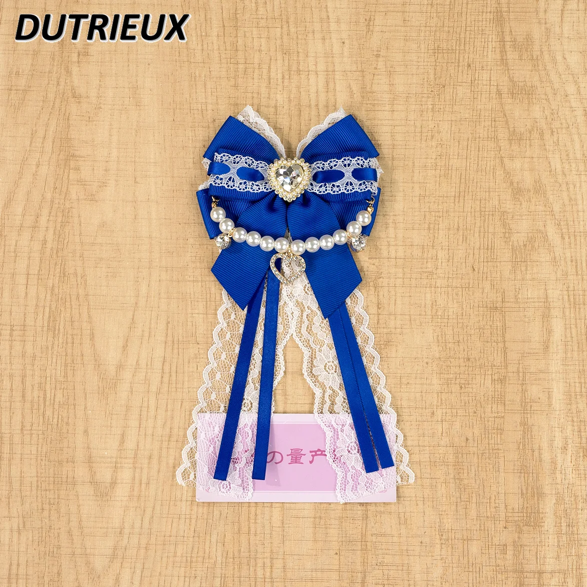 Japanese Style Sweet and Cute Girl Versatile Lace Hairpin Hair Clips Accessories Kawaii Royal Blue Bow Headgear Socks