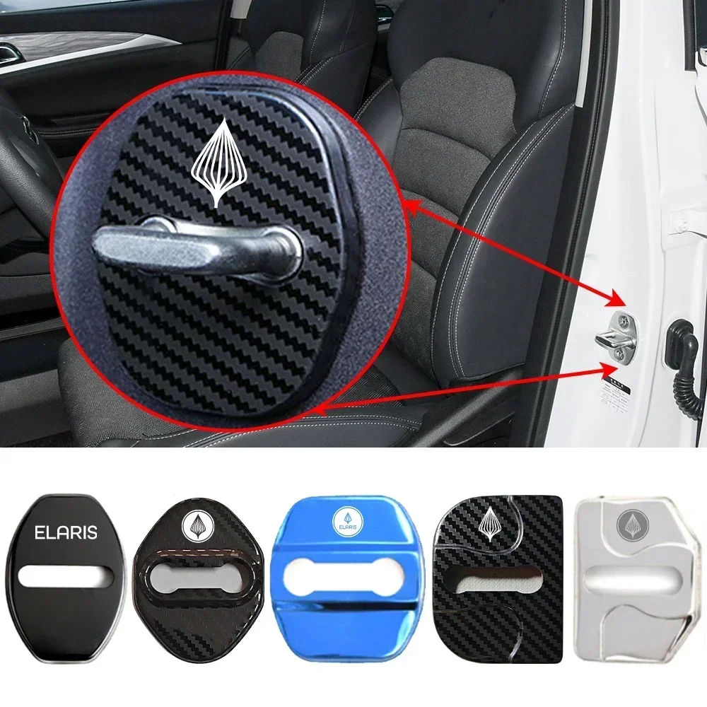 

4pcs Car Door Lock Cover Auto Emblems Protection Case Stickers For Elaris Dyo Leo Beo Pio Finn Jaco Lenn Caro S Car Accessories