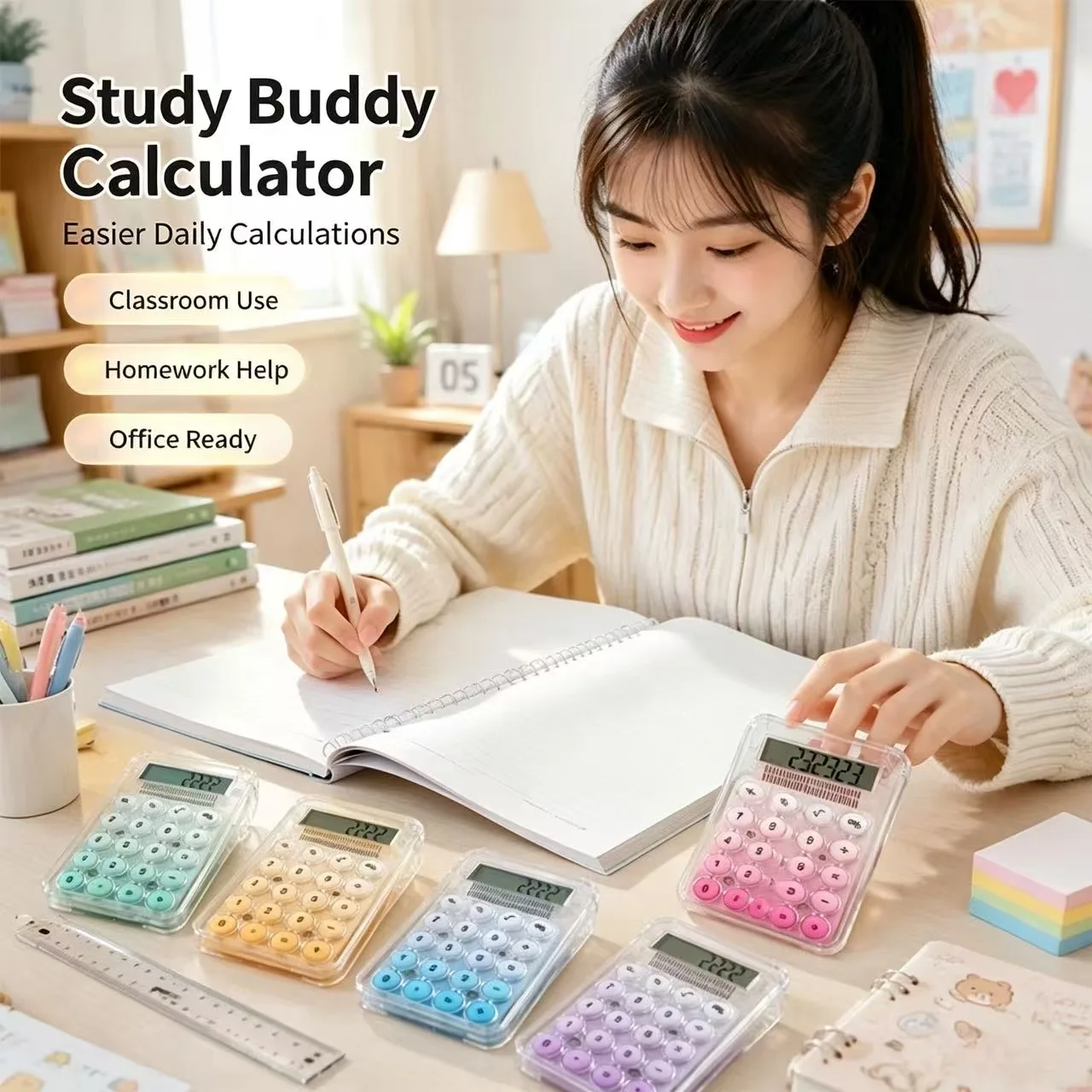 Cute Mini Portable Electronic Calculator High‑Appearance Desktop Calculators For Student Learning Office Stationery Gift Supplie