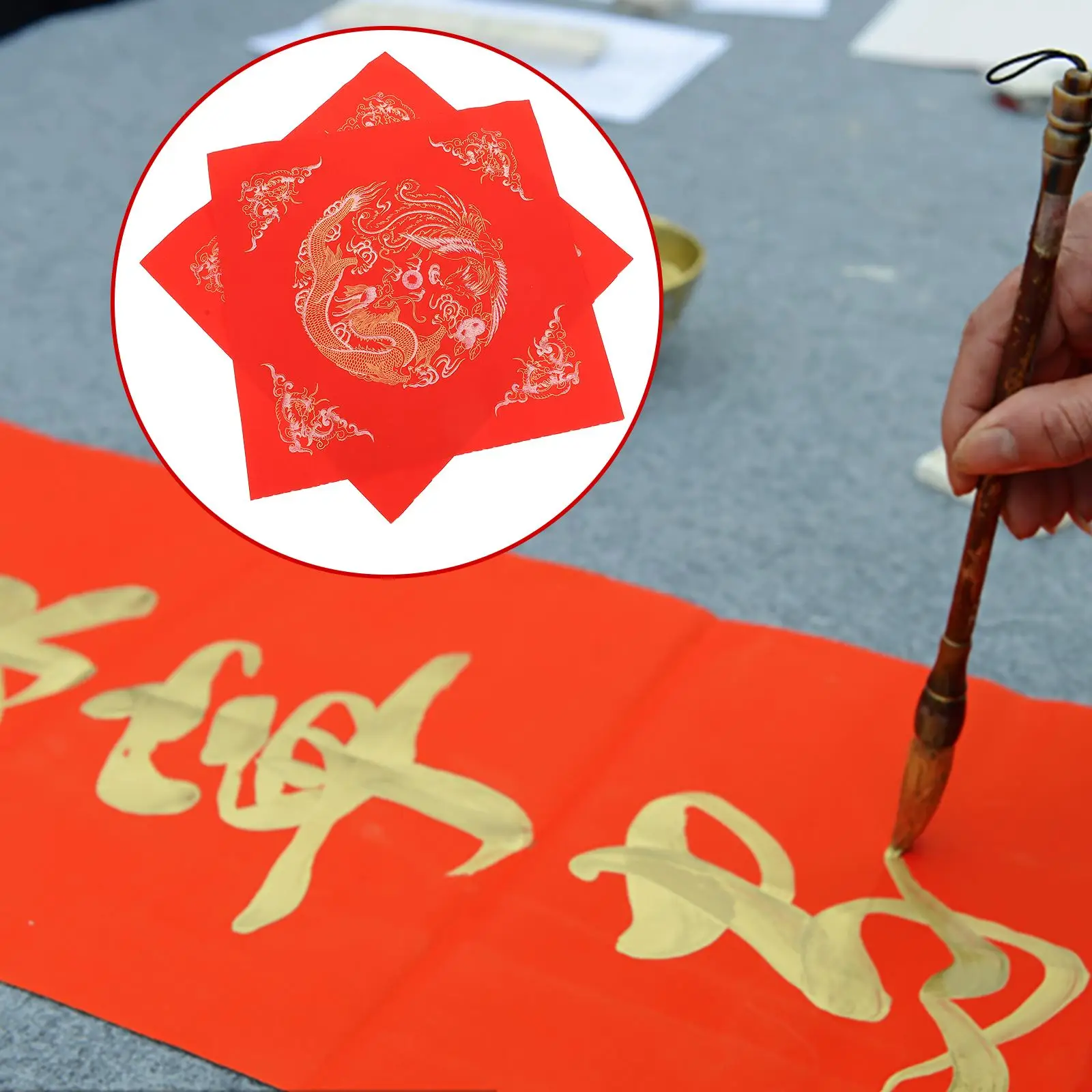 Festival di Primavera Carta Xuan rossa Carta per personaggi Fu vuota Carta Xuan vuota Carta di riso rosso Carta per calligrafia di Capodanno cinese