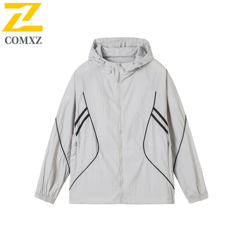 Summer Hooded Jacket Men's Casual Fishing Quick-drying Breathable Sun Protection Clothing Unisex Gym Training Running Light Coat