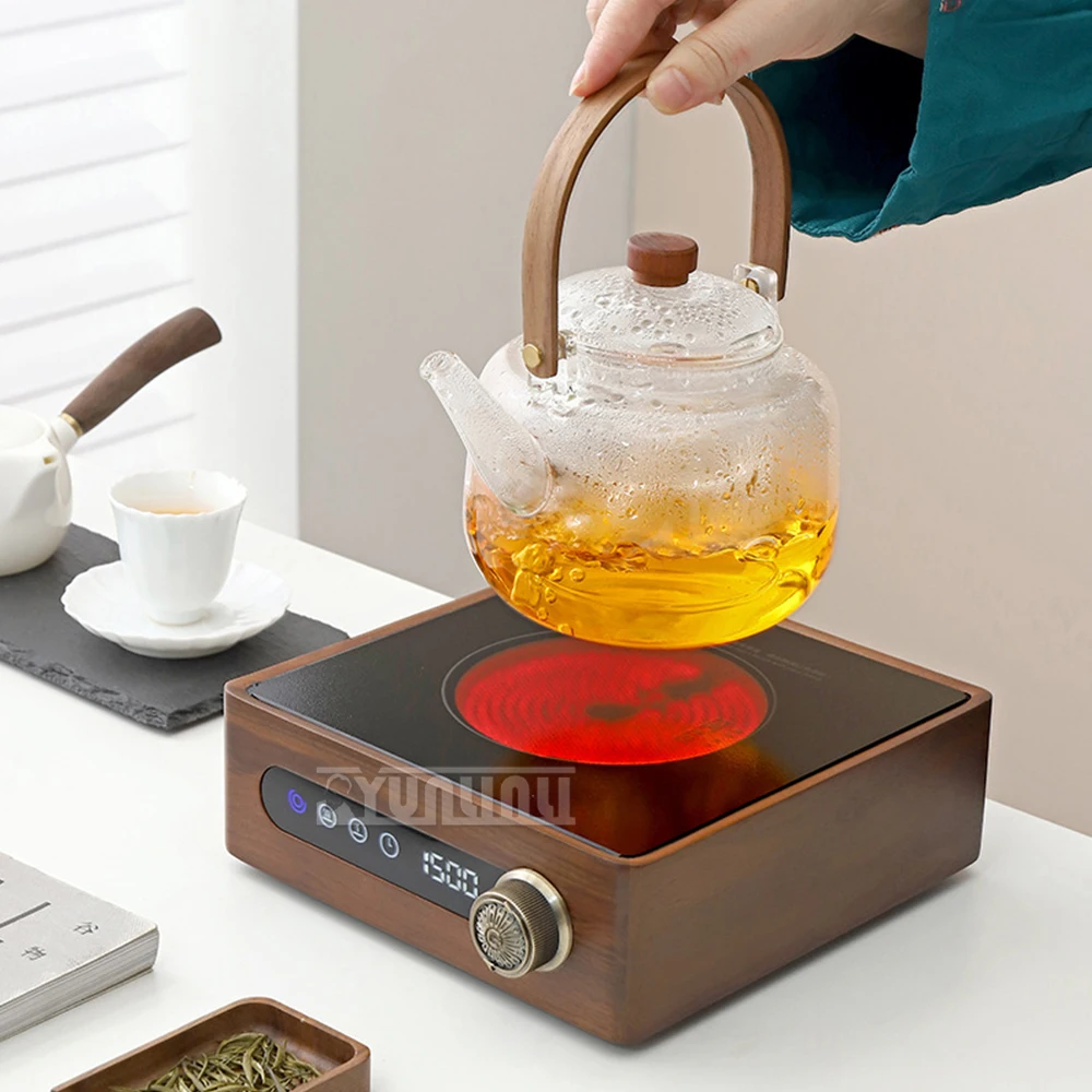 

1500W Electric Ceramic Stove Wooden Electric Tea Stove Electric Heater Stove Tea Maker Electric Furnace