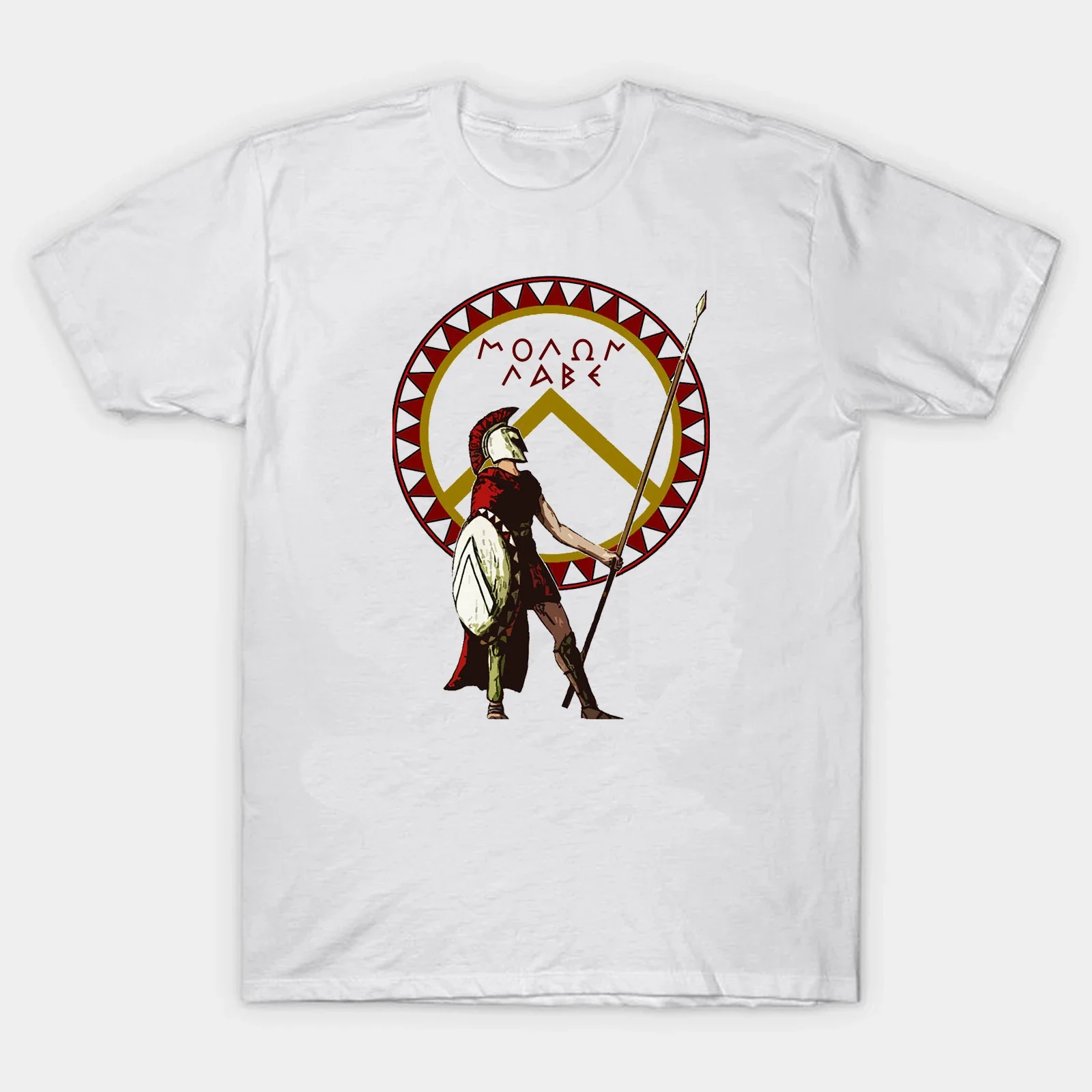 

Fashion Spartan Warrior Sparta Molon Labe T-Shirt 100% Cotton O-Neck Short Sleeve Summer Casual Mens T-shirt Streetwear