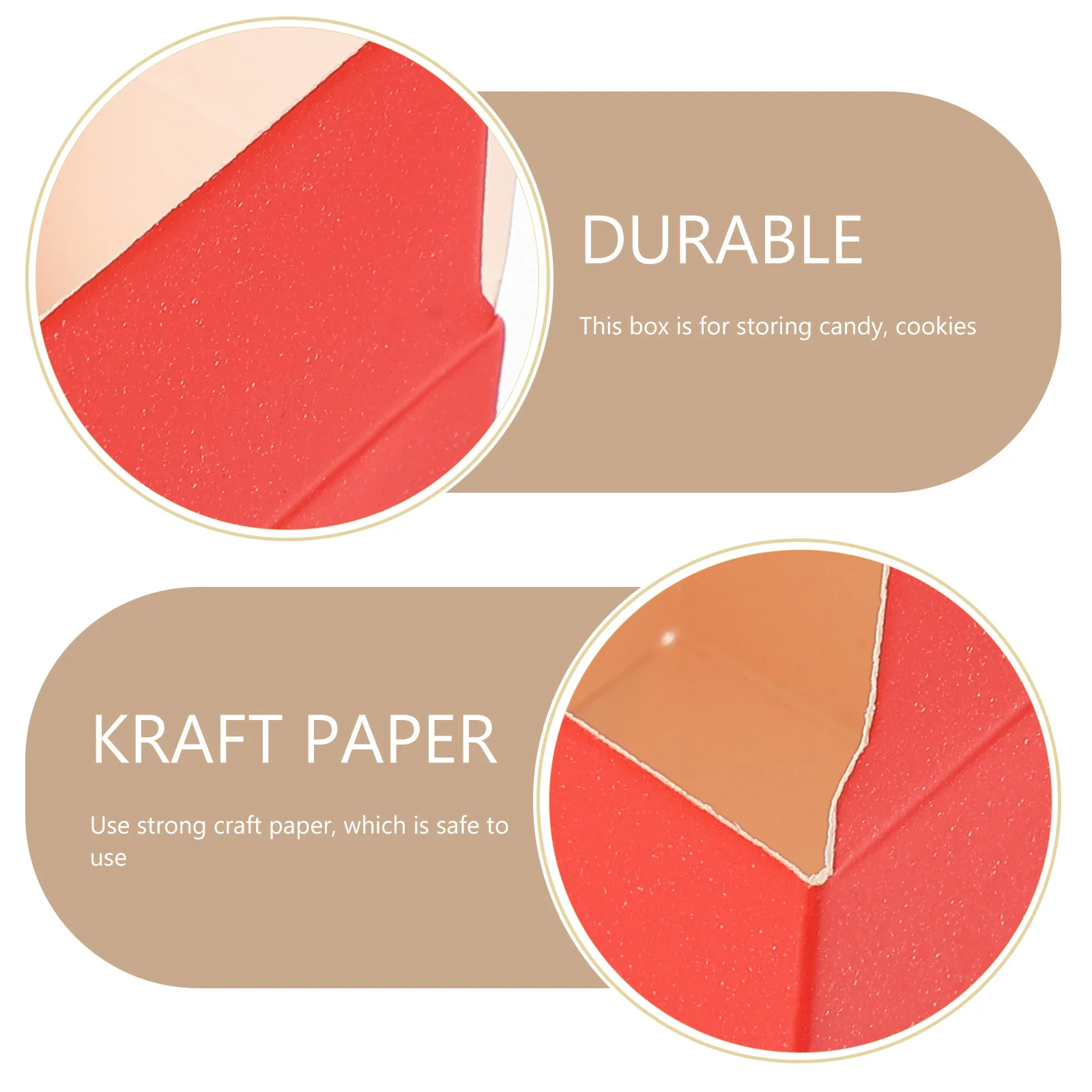 

50Set Multi-Function Candies Case Kraft Paper Box for Gift Packing Bakery Supplies Party Favors Festive Decoration