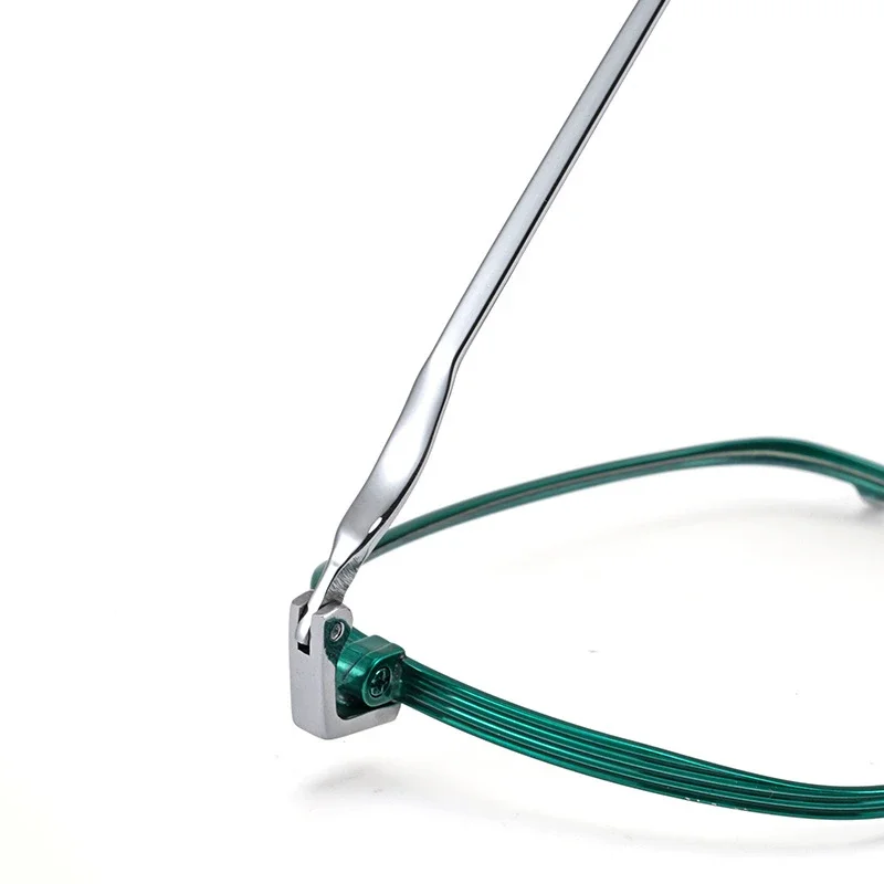 OLLYMURS Two-tone กรอบแว่นตาสําหรับชายใบสั่งยา Ultra-light Pure Titanium Retro ขนาดใหญ่กรอบแว่นตาออพติคอลสําหรับผู้หญิง