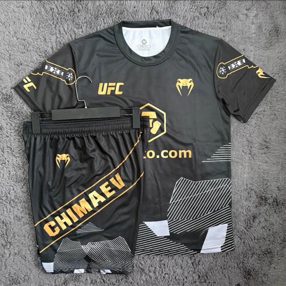 

Лето 2026, новый топ-боксеры UFC Khamzat Chimaev Fight Night Event, футболки, мужские шорты большого размера, восьмиугольная клетка ММА, спортивный комплект для джиу-джитсу ﻿