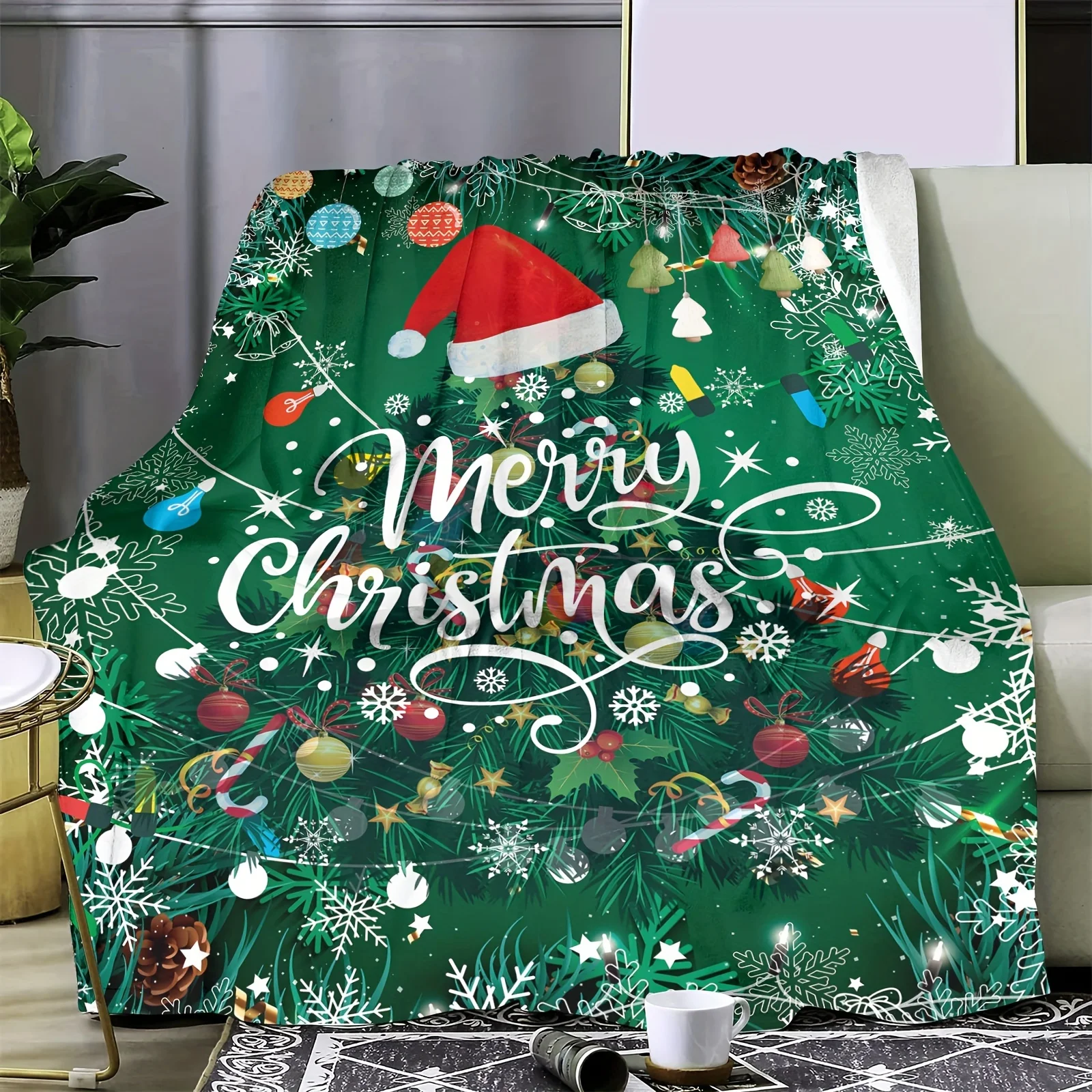 Cobertor de flanela contemporâ - Christmas Throw Blanket avaliação e preço