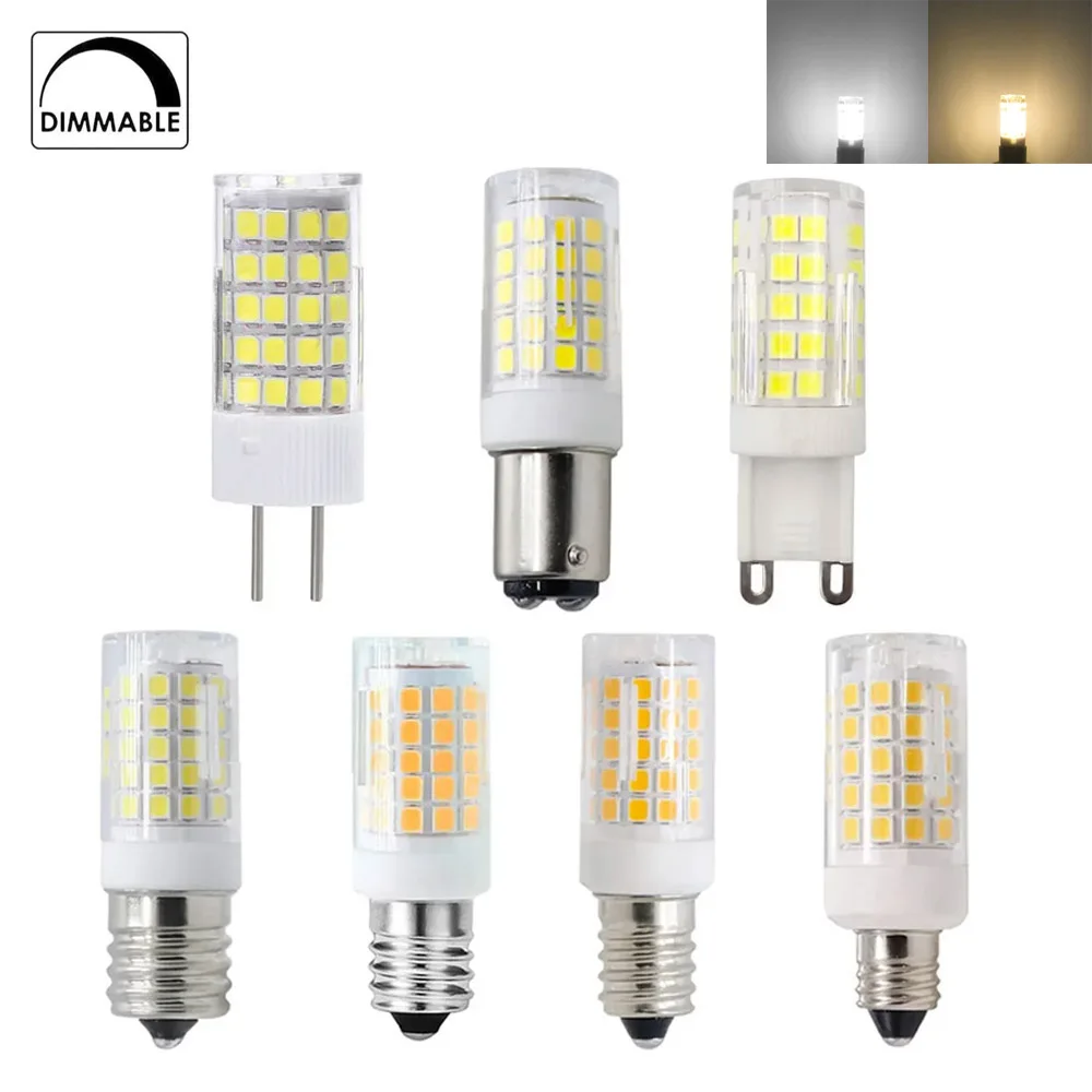 

Dimmable G9 E14 BA15D GY6.35 LED Light Bulb 7W AC 110V 220V Corn Lamp 2835SMD Warm/Cool White Light Replace Halogen Lighting