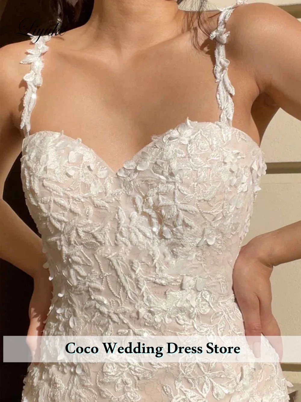 Personalizado requintado rendas apliques cintas sereia vestidos de casamento miçangas brilho renda vestido de noiva capela trem vestido de