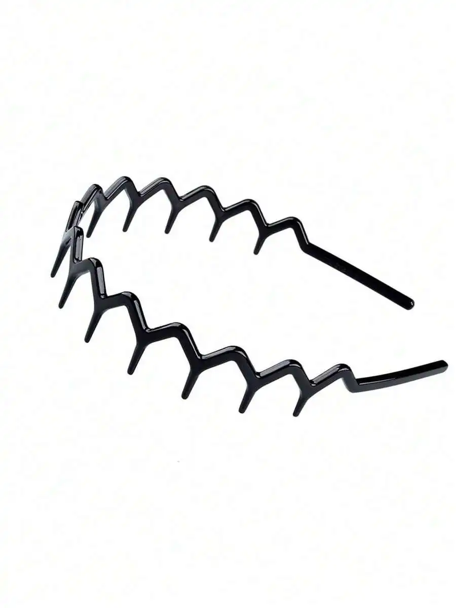 

Black Zigzag Plastic Headband For Women Hair Styling Accessory