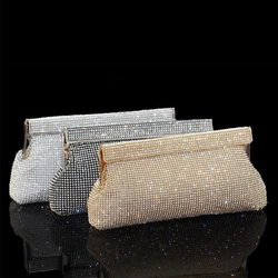 Luxo Diamante Saco De Embreagem Para Mulheres, Bolsa De Casamento, Bolsa De Noiva, Ouro, Prata, Strass Preto, Saco Da Noite, ZD1767