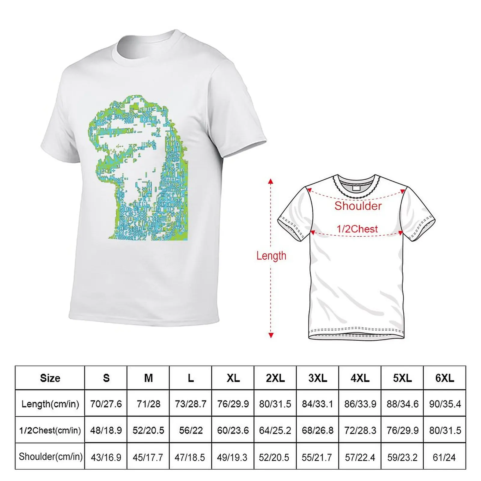 تي شيرت Giant Lizard ASCII تي شيرت مع مطبوعات تي شيرت رجالي مصمم تي شيرت #5